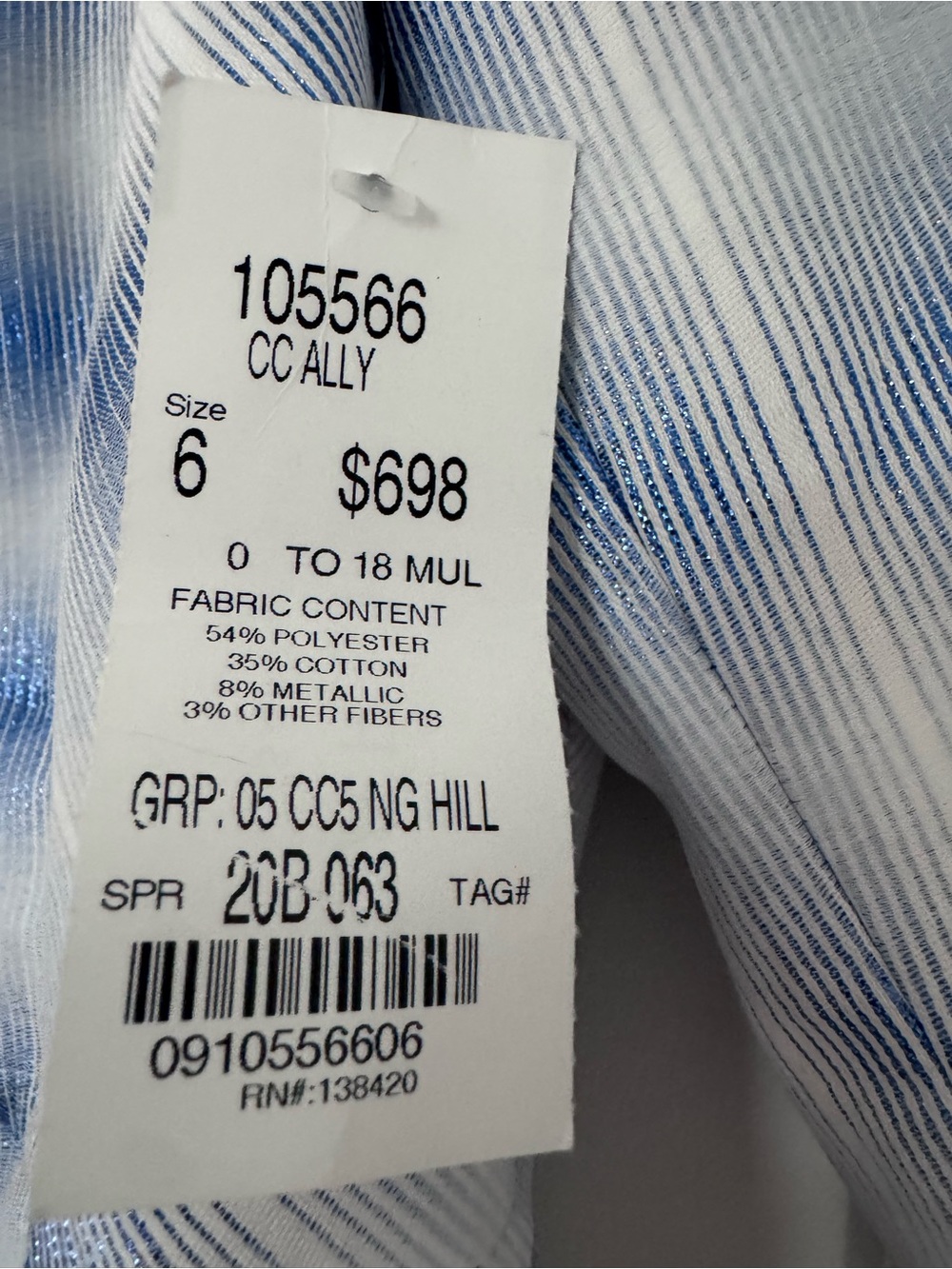 Brand new blue and white trench coat with pearl buttons. New with tags - Picture 7 of 8